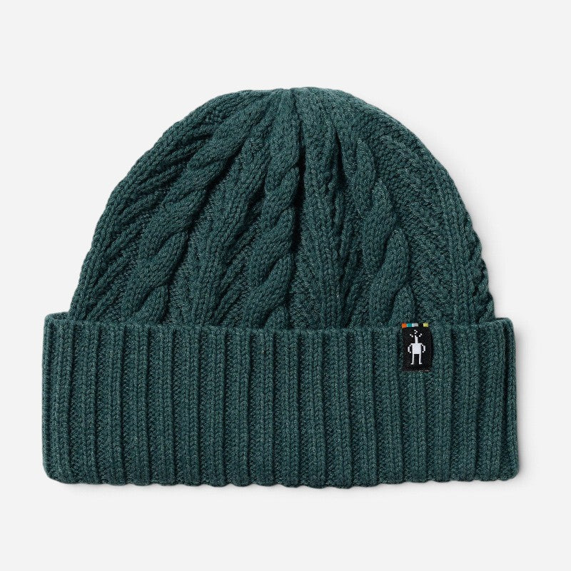 Cable Knit Beanie Dusty Teal Heather