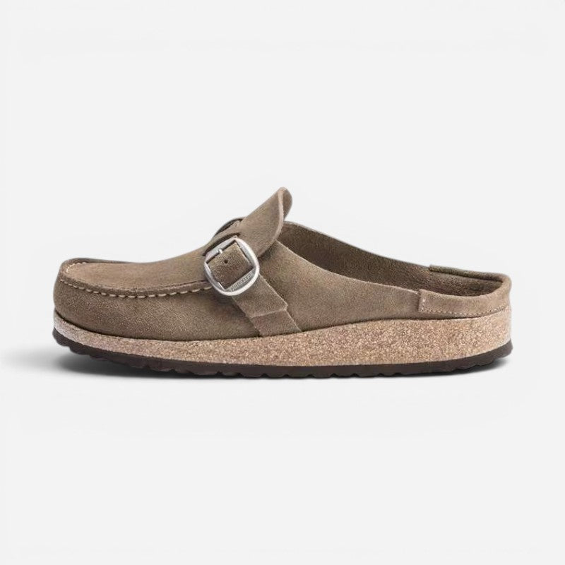 Buckley Gray Taupe Suede Leather Narrow