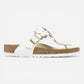 Gizeh Flowers White Leather Regular
