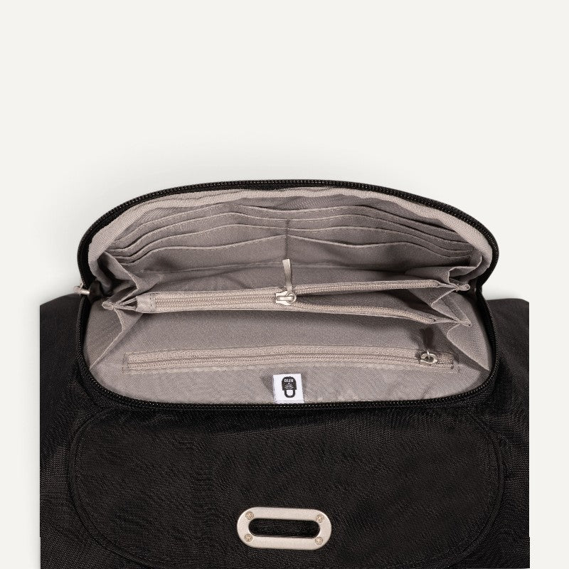 Coastal Flip Lock Half Moon Bag Black