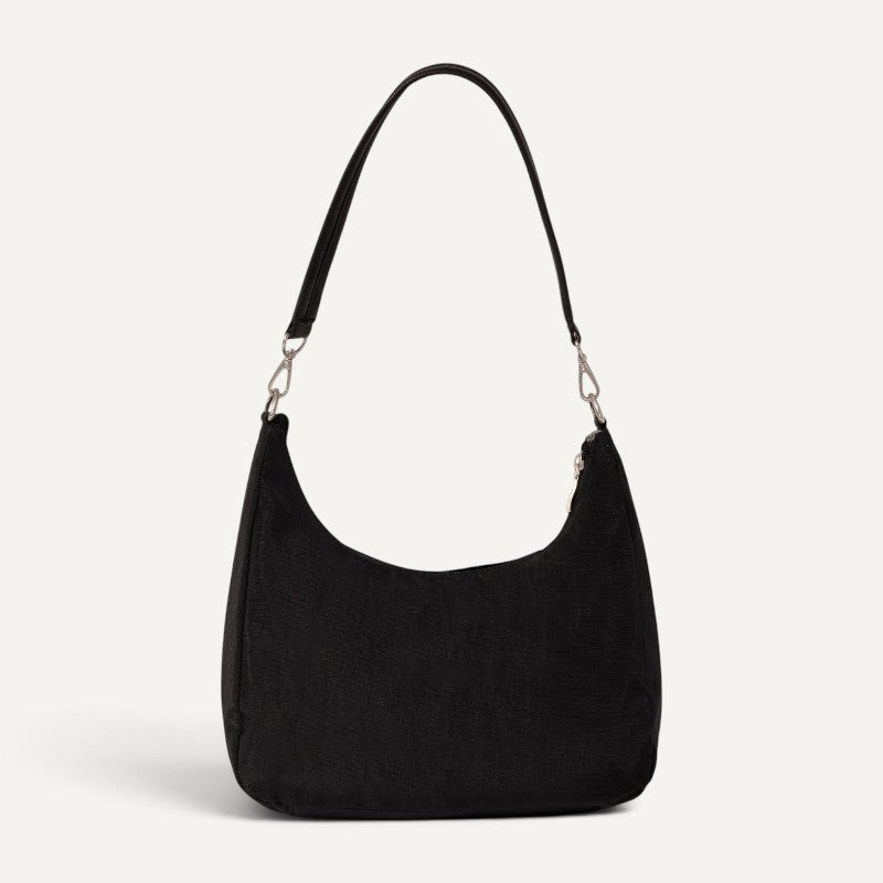 Coastal Flip Lock Half Moon Bag Black