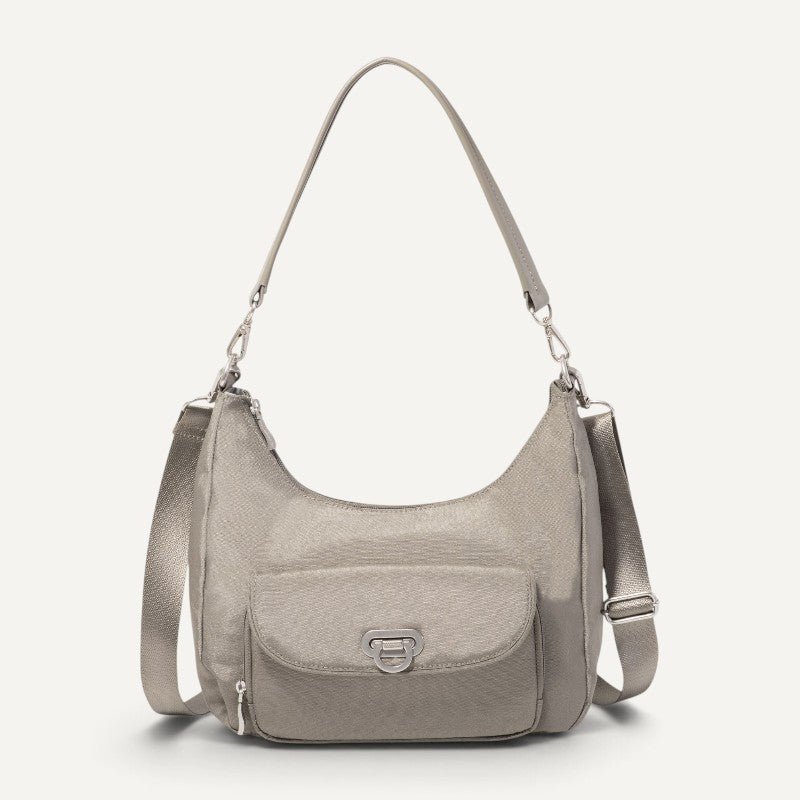 Coastal Flip Lock Half Moon Bag Sterling Shimmer