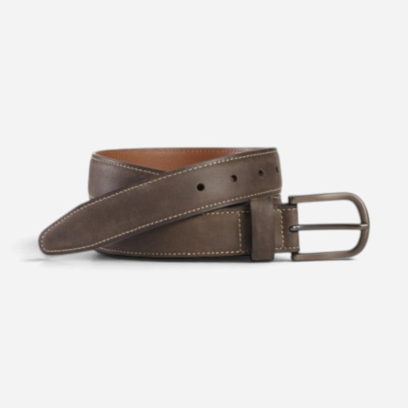 Casual Oiled Leather Belt Brown