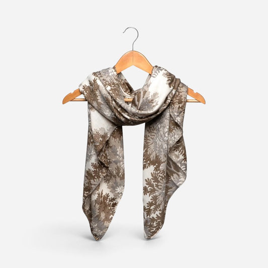 Lightweight Lush Foliage Scarf Neutral