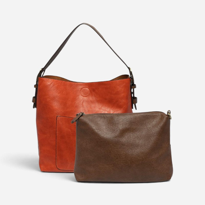Classic Hobo Handbag Bonfire Orange/Coffee