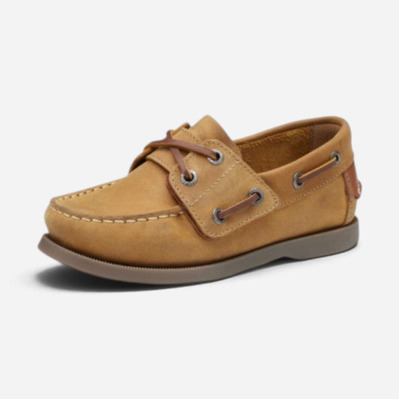 Little Kid's Zeke Boat Shoe Light Tain Oiled Full Grain Leather