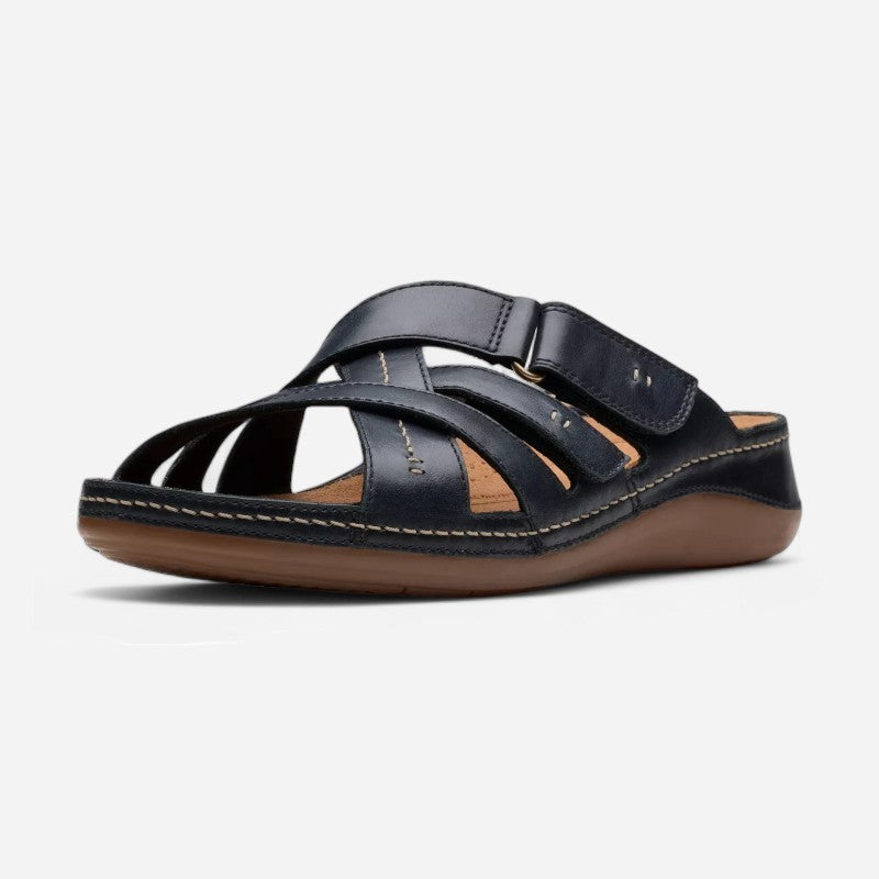 Cecily Slide Black Leather