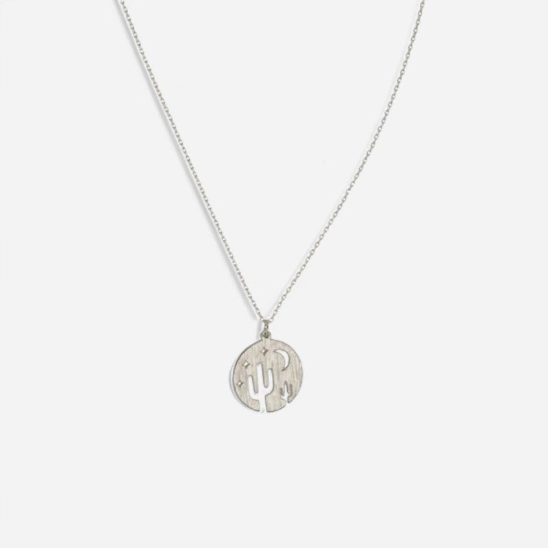 Starry Desert Night Cutout Necklace Silver
